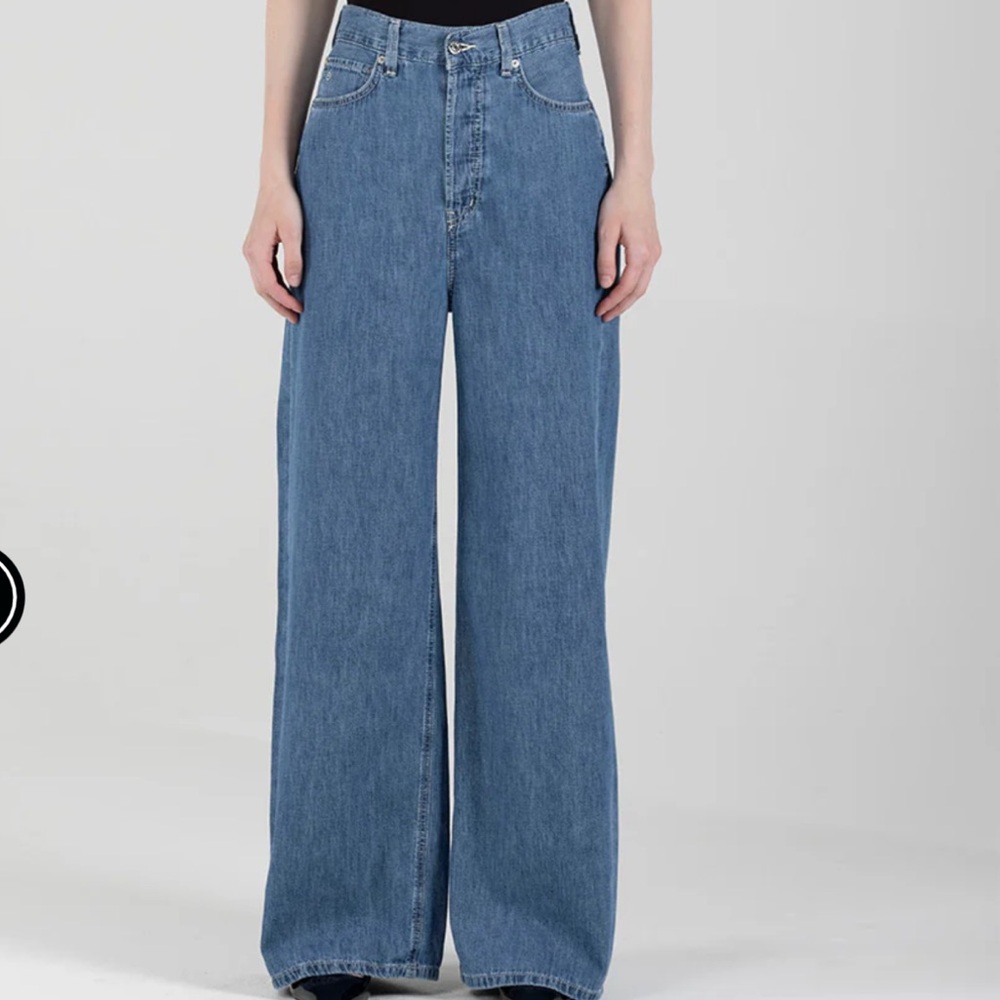 Classic Blue Flare Wide-Leg Jeans